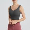 thumbnail image 5 of IWRICH Women's Sports Bras Longline Wirefree V Neck Padded Cropped Tank Tops with High Support Grey XL, 5 of 7