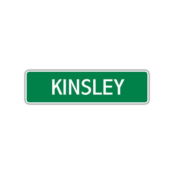 Kinsley Girls Children Name Letter Printed Plaque Decoration Label Indoor Outdoor Unique Wall Novelty Aluminum Metal Sign 4"x13.5"