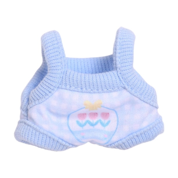 Mono de muñeca perfecl disfraz DIY ropa encantadora hecha a mano para muñecas de 17 cm azul