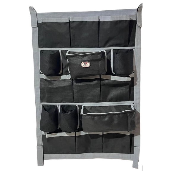 Majestic Ally Nylon Heavy Duty Tack Grooming organizer bag, Trailer door organizing Bag, Equine accessories organizer