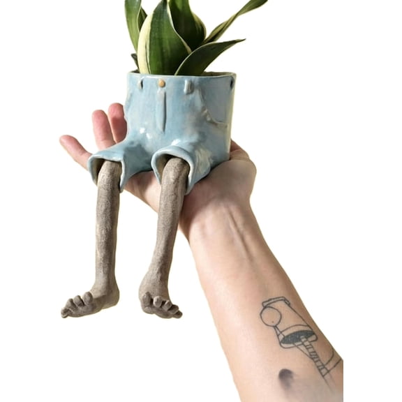 Creative Leggy Planter, Funny Planter Set with Legs, Succulent Plant Pots Creative Gifts For Plant Lovers, Small Size