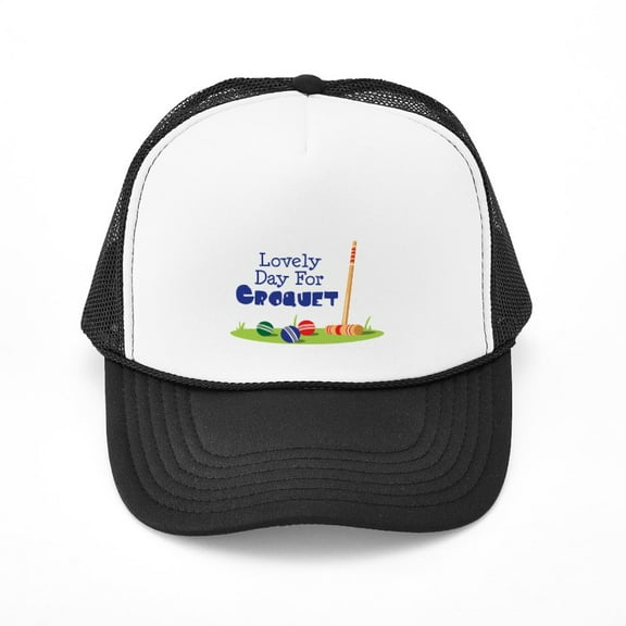 CafePress - Lovely Day For CROQUET - Adjustable Unisex Printed Trucker Hat with Mesh Back