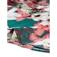 thumbnail image 5 of INSPIRE CHIC Robe à Boutons pour Femme à Col en V à Fleurs Manches 3/4 Poches Latérales S Vert Foncé, 5 of 5