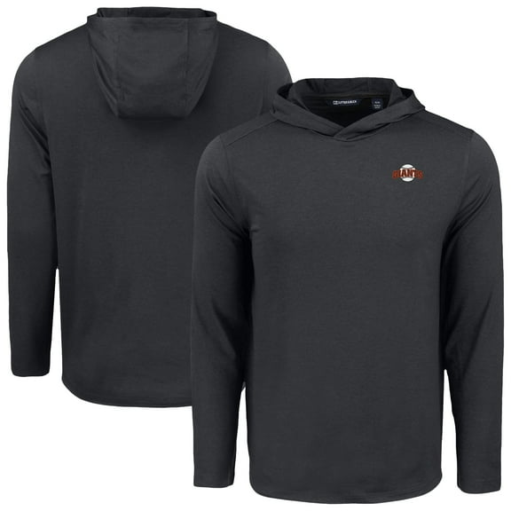 Men's Cutter & Buck Black San Francisco Giants Coastline Epic Comfort Recycled Eco Hoodie Long Sleeve T-Shirt