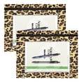 thumbnail image 2 of Wobogo Brown Leopard A4 Size Clear Polyester File Pocket Set of 2 Zipper Home Work Office Organizer, 2 of 7