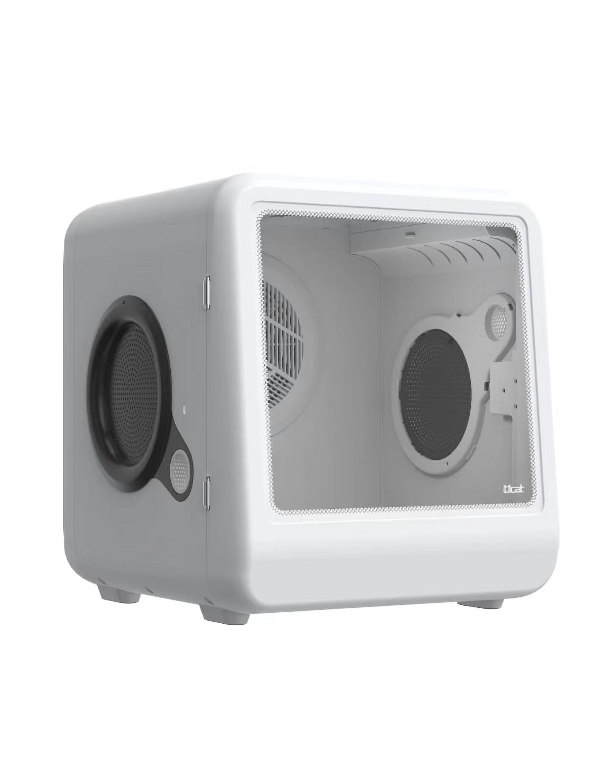 Automatic Pet Dryer Room Box Cabinet for Cats and Small Dogs, Quiet Grooming Dryer with Cool Hot Wind and 3 Speed Timer Settings, Indoor Pet Hair Drying Machine, Cream White