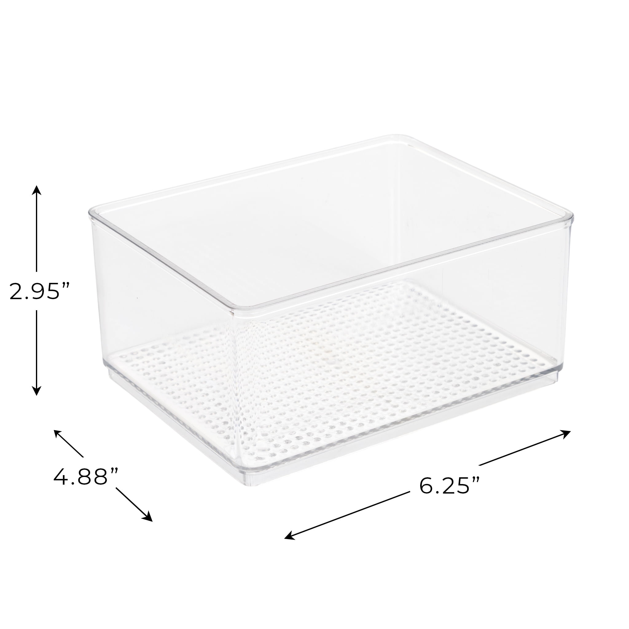 Mainstays Medium Clear Plastic Organizer Bin for Bathroom Storage