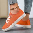 thumbnail image 6 of Pandaie Women's Fashion Sneakers Low Top Walking Running Tennis Shoes Lace up Non Slip Canvas Flats for Work Casual Daily Footwear Orange,9, 6 of 8