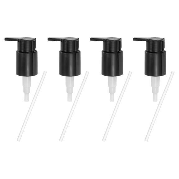 4 Pcs Soap Dispenser Pump Heads, Hand Soap Dispensers Top Pumps Replacement Clip-on Pumphead for Standard 24/410 Neck Size Bathroom Lotion Shampoo Bottle, Black