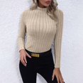 thumbnail image 2 of LNGOOR Women‘s Long Sleeve T Shirts Mock Turtleneck Stretchy Slim Tight Tops Knit Ribbed Basic Tee Base Layer, 2 of 7