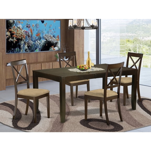 Boho Dining Set - Rectangular Table & Chairs - Modern Farmhouse Kitchen Set