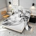 thumbnail image 2 of Manfei Abstract Artwork Bed Sheets, Gradient Fuul Size Sheets, Gray, Gray Reversible 4-Piece1 Flat Sheet + 1 Fitted Sheet + 2 Pillowcases, 2 of 6