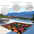 thumbnail image 3 of Colorful Mexico Outdoor Rug for Patio/Deck/Porch, Non-Slip Large Area Rug 5 x 8 Ft, Modern Abstract Flowers Leaf Orange Green Indoor Outdoor Rugs Washable Area Rugs, Camping Rug Carpet Runner, 3 of 8