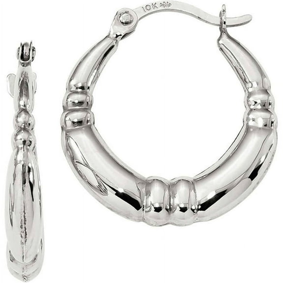 Primal Gold 10 Karat White Gold Hoop Earrings