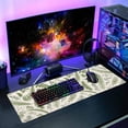 thumbnail image 6 of White Green Plant Flowers Mouse Pad XL Tropical Fern Botanical Leaves Extended Desk Mat 80X30cm Non-Slip Rubber Base Stitched Edge Large Mousepad for Desk Gaming Laptop Desktop,31.5×11.8 Inch, 6 of 6