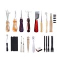 thumbnail image 2 of Juego de peletería DIY Kit de costura de cuero de metal Juego de herramientas de artesanía de cuero portátil 18 Piezas tholdsy HA003268-00B, 2 of 6