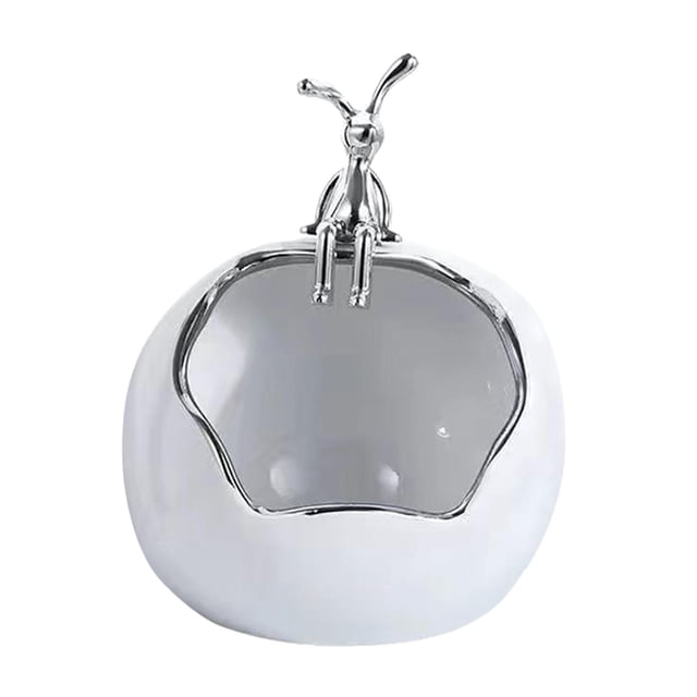 Estatua De Caja De Almacenamiento De Conejo Para Decoración De Apartamento De Escritorio Pasillo De Entrada Sentado Blanco