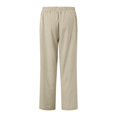 thumbnail image 7 of Duqingm Summer Pants for Women Women Casual Drawstring Elastic Waist Striped Wide Leg Pants with Pockets Khaki,S, 7 of 7