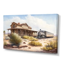 Designart Wild West Train Station II Canvas Wall Art