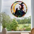thumbnail image 4 of 2D Halloween Witch & Black Cat Hanging Pendant Decorations, Home Decor, 2D Flat Acrylic, Decorative Light Catcher Window Pendant Gift, Interesting Home Decoration Lighting Pendant, 4 of 6