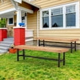 thumbnail image 6 of AVAWING 2PCS Outdoor Fir Wood Bench, Patio Wooden Picnic Dining Bench, Natural, 6 of 8
