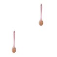 thumbnail image 3 of Moyic Cepillo de baño de paja de trigo colgante antideslizante de mano mango largo centro de baño ergonómico ducha depurador de espalda Rosa 2piezas, 3 of 6