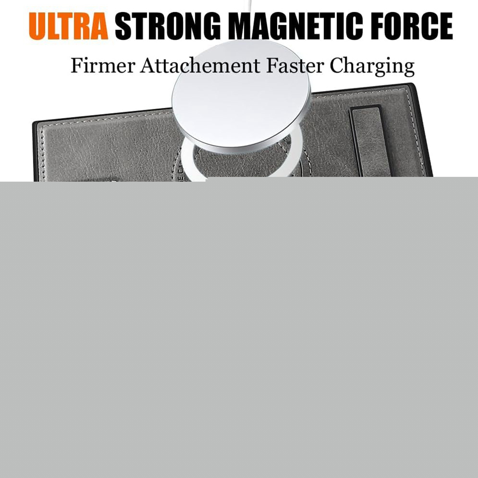 thumbnail image 4 of Dteck Magnetic Leather Case for Samsung Galaxy S25,Shockproof TPU Bumper Compatible with Mag-safe Adjustable Kickstand Back Protective Cover for Galaxy S25,Gray, 4 of 8