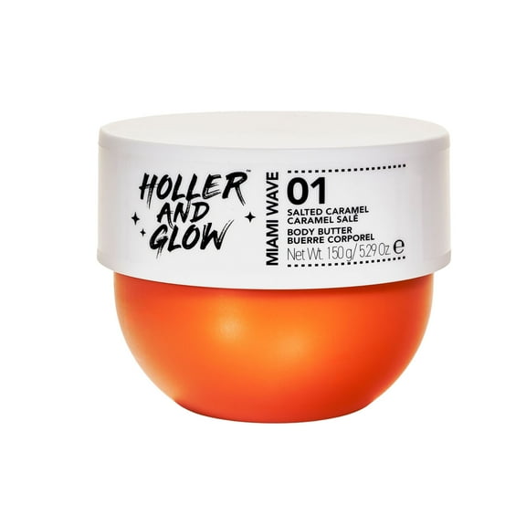 Holler and Glow Miami Wave Salted Caramel Body Butter, 150g/5.29 oz