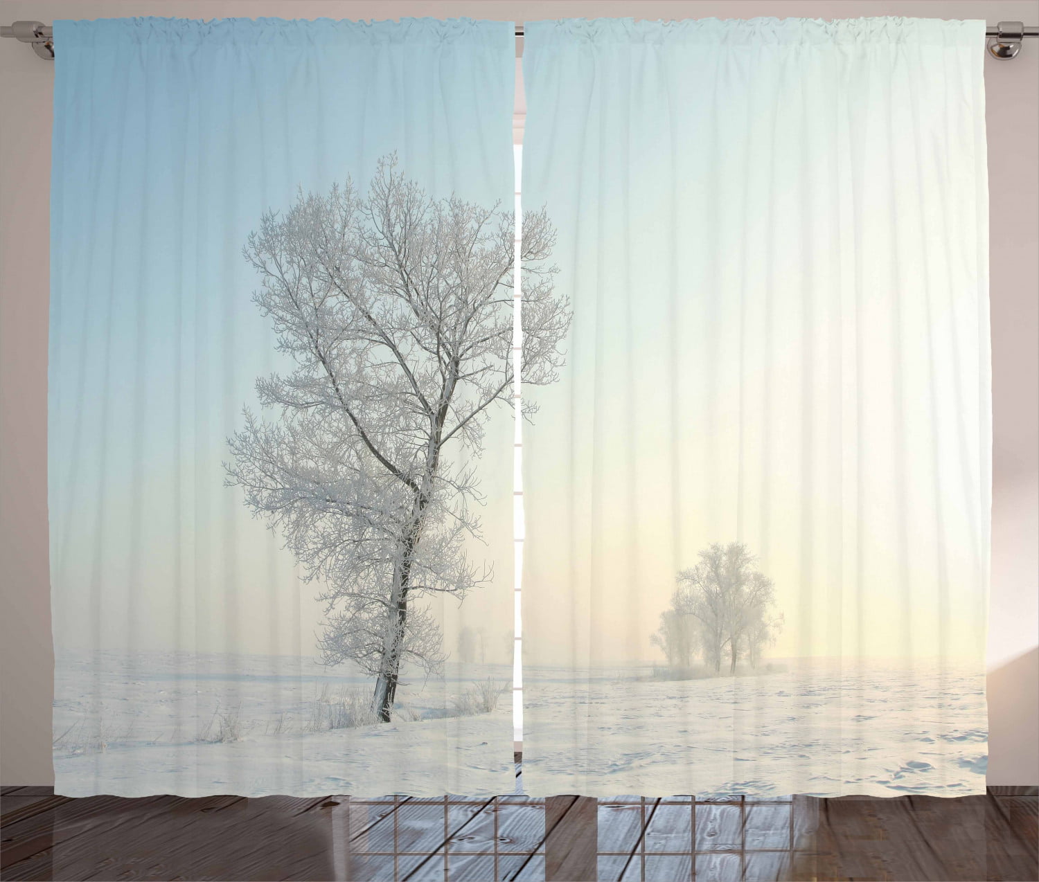Sunny Fog Mountains 3D Curtain Blockout Photo Print Curtains Fabric Home Window 