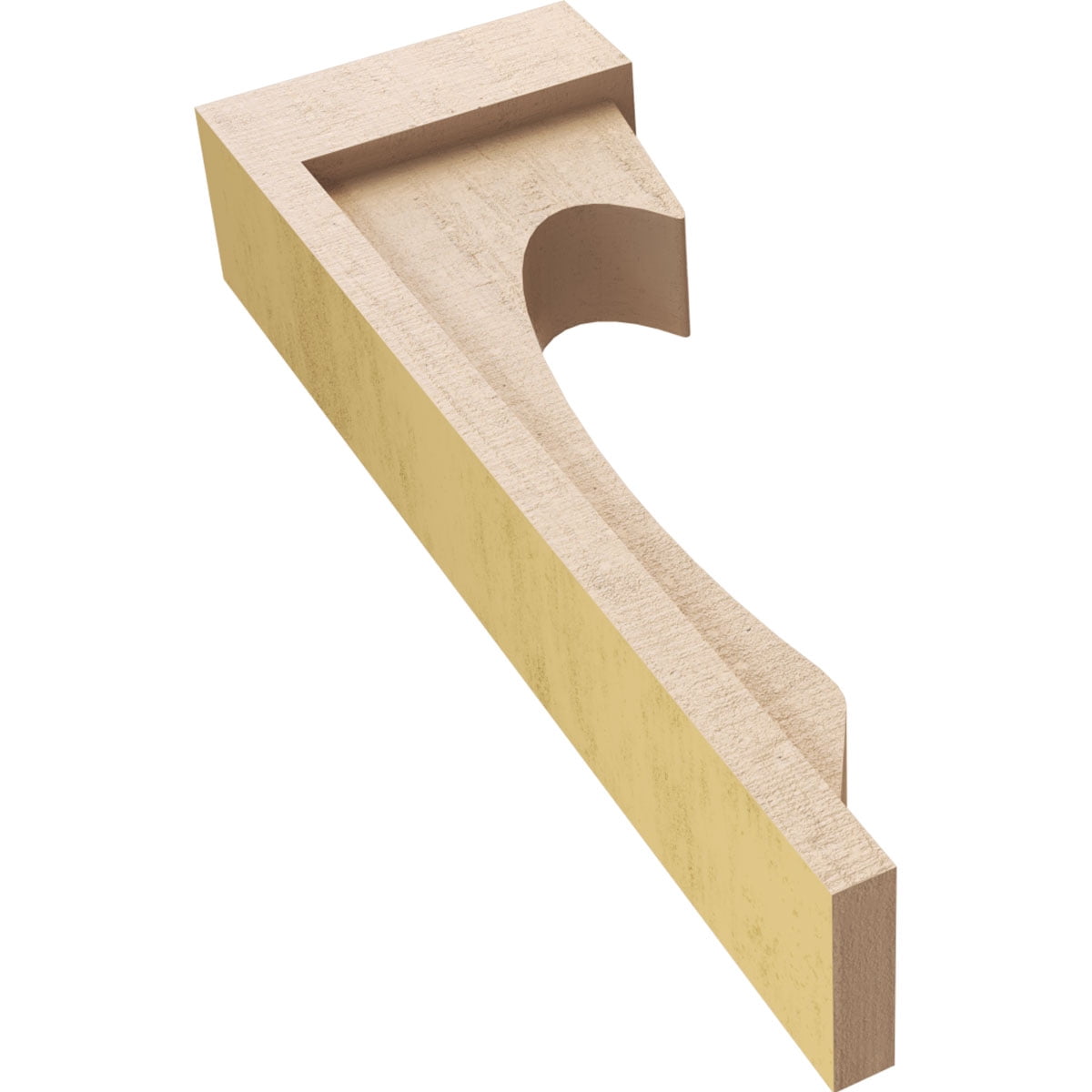 3"W x 6"D x 18"H Thin Emerson Rough Cedar Woodgrain TimberThane Corbel, Primed Tan
