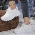 thumbnail image 4 of Willtoo Womens Cozy Lined Sneakers Lace Up Warm Plush Casual Walking Shoes Thick Sole Non Slip Athletic Shoes for Cold Weather, 4 of 5