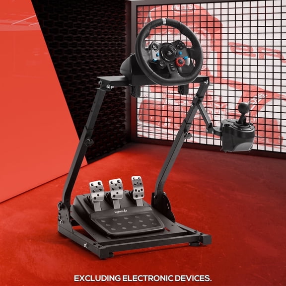 Supllueer Racing Wheel Stand Simulator Cockpit Adjustable Fit For Logitech G920 G923 Thrustmaster T128 Fanatec.Excluding electronic devices