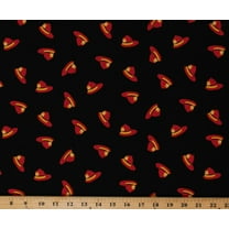 Cotton Fireman Hats Fire Hats Helmets Firefighters Firefighting Fire Pups Black Cotton Fabric Print by the Yard (AWN-18275-2BLACK)