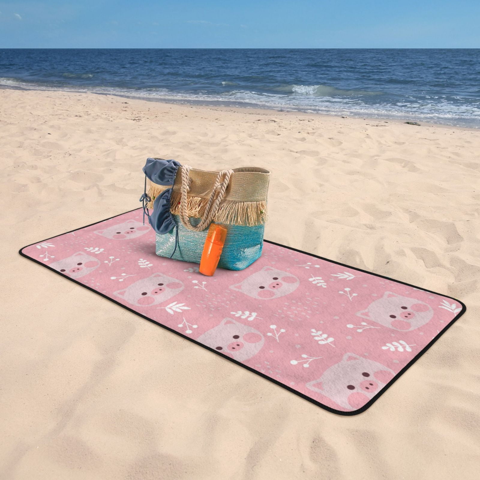 Cotton Bath Towels for Bathroom - Cartoon Cute Pig Face Pink Microfiber Quick Dry Towels for Body Bath Sheets, Personalized Beach Towel, Soft Shower Towels for Travel Home Beach 27*55in