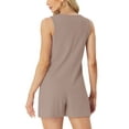 thumbnail image 4 of MINTREUS Summer Knit Jumpsuits for Women Sleeveless Pullover Button-down Top Shorts with Pockets Casual Jumpers, 4 of 7