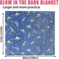 thumbnail image 6 of Glow in The Dark Throw Blanket for Kids Boys Space Throw Blanket Galaxy Astronaut Planet Pattern Blanket Soft Cozy Fluffy Luminous Flannel Gifts Blanket Glow,3002-80"x 60", 6 of 6