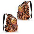 thumbnail image 2 of Kuiaobaty Basketball Print Backpack for Kids Boys Ice Cream Print School Bag with Side Pockets 17 Inch Backpack Bookbag for School, Orange, 2 of 7