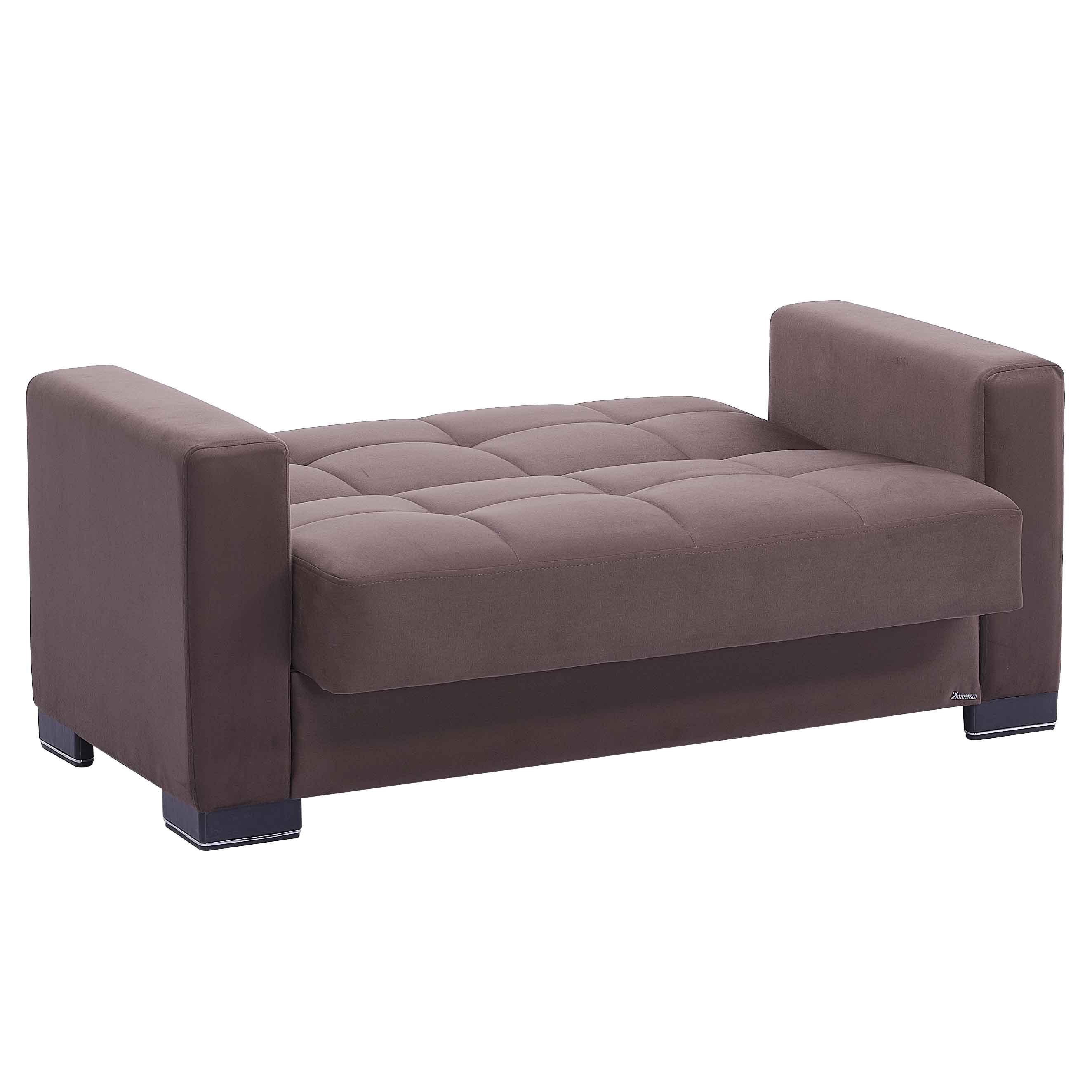 Ottomanson Origins Sleeper Loveseat, Brown Microfiber