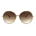 thumbnail image 2 of Womens Oversize Round Inlay Tortoise Metal Rim Fashion Sunglasses Gold - Brown, 2 of 4