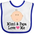 thumbnail image 3 of Inktastic Mimi and Papa Love Me Baby Girl Girls Baby Bib, 3 of 4