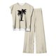 thumbnail image 1 of Pantalones Casuales sin Mangas Impresos con Cuello Redondo Conjunto Superior, Pantalones Ligeros Mujeres para Primavera Verano, 1 of 2
