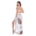 thumbnail image 3 of FORMRS Womens Beach Sarong Semi-Sheer Bikini Wrap Skirt Swimsuit Cover-ups, Light Gray Bears, 3 of 7