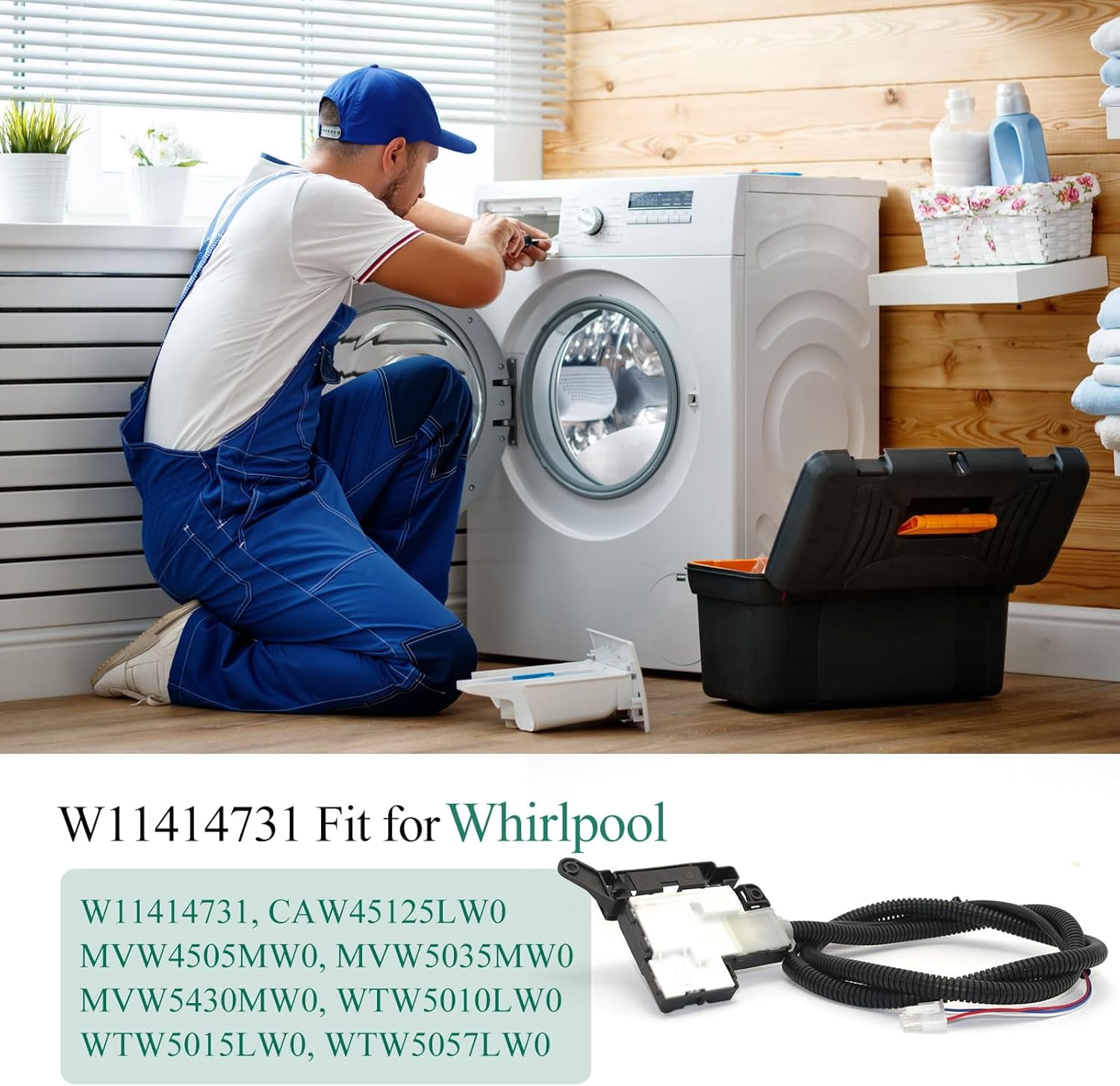 Aniceparthy W11414731 W11513248 Washer Lid Lock Switch Assembly Fit for Whirlpool Maytag Crosley Washer AP7002928