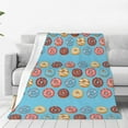 thumbnail image 1 of Balery Cute Donut Manta de Felpa Suave y Acogedora – Cobija de Franela Aterciopelada para Cama, Lavable y Cálida para Sofá, Mascotas, Transpirable-60"x50", 1 of 7