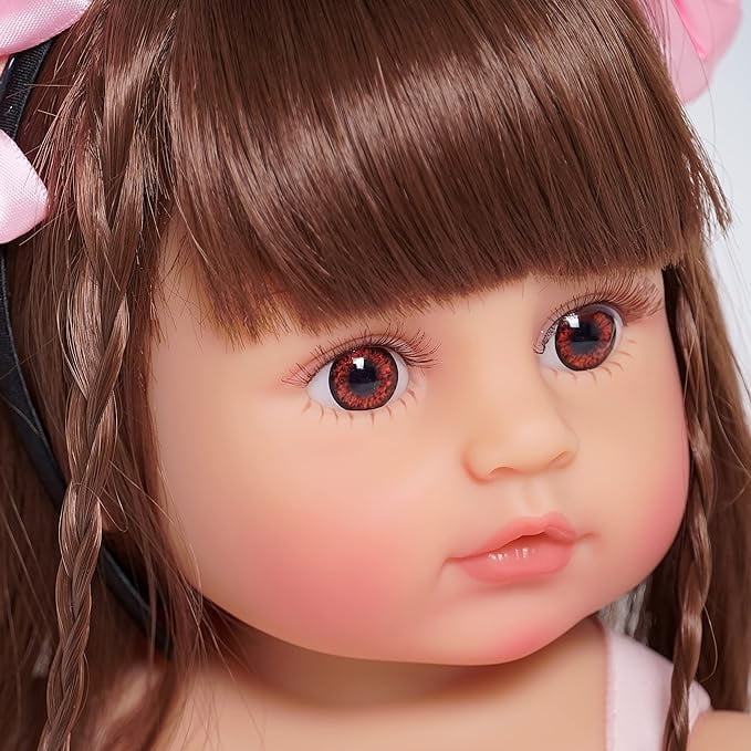 iCradle Adorable Lifelike Reborn Baby Dolls Girl Soft Full Body Vinyl Realistic Newborn Babies Birthday Gift for Kids 3+