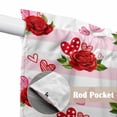 thumbnail image 4 of Red Roses Swag Valances for Windows, Kitchen Window Curtains Over Sink, Valentine's Day Flowers Love Stripes Pink Window Treatment Curtains for Living Room/Bedroom Curtains 2 Panel Sets 36"x45", 4 of 8