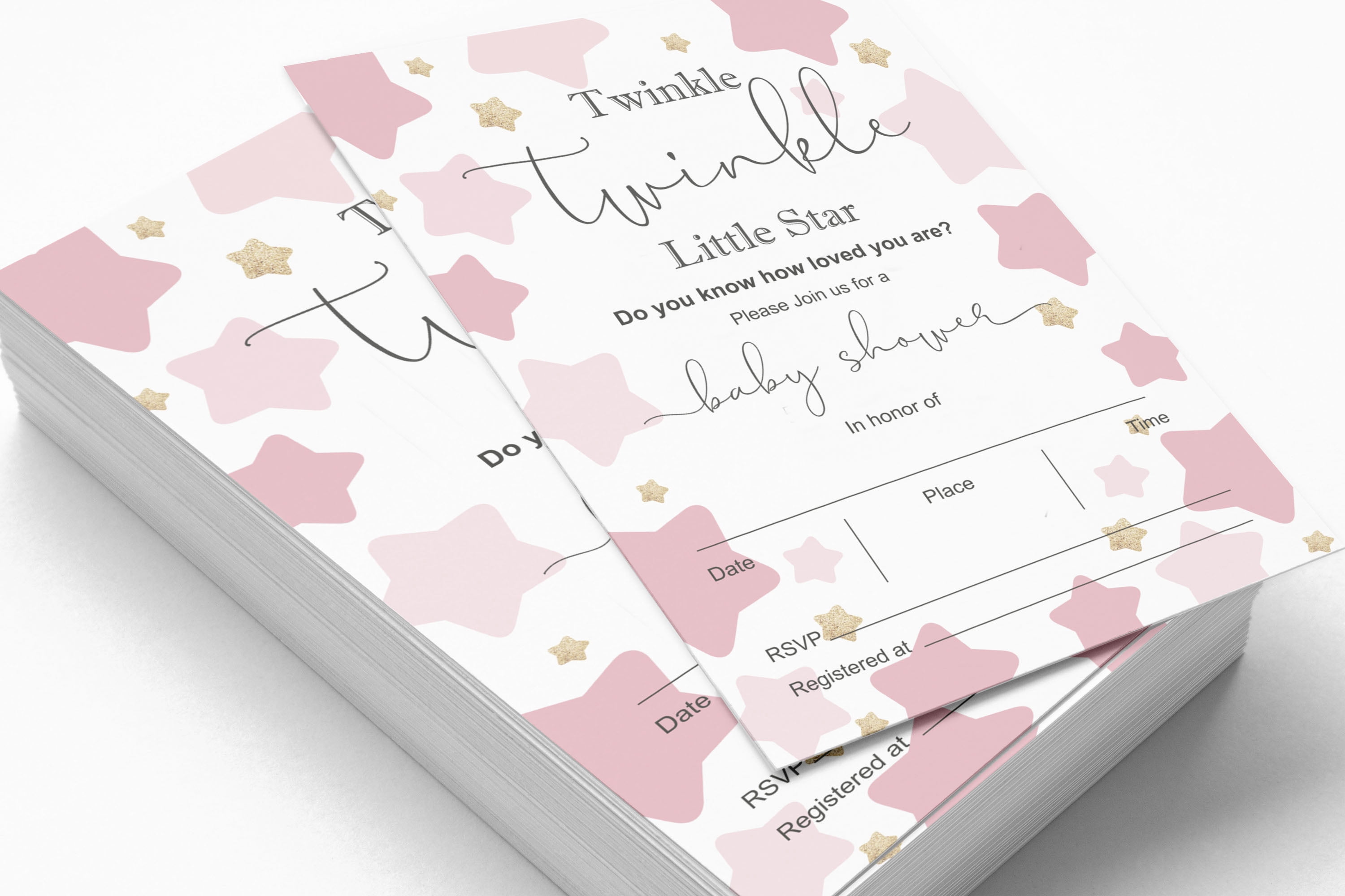 Inkdotpot Set Of 30Gender Reveal Baby Shower Invitations-Diaper Raffle Tickets And Baby Shower Book Request Cards Twinkle Twinkle Little Star Invites Its A Boy Its A Girl