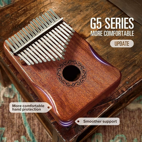 17 Keys Kalimba Thumb Piano with Mahogany &  Wood - Easy to Learn Music Instrument
