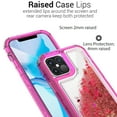 thumbnail image 4 of CoverON Apple iPhone 12 Case / iPhone 12 Pro Case (6.1"), Liquid Glitter Military Grade Heavy Duty Full Body Clear Bling Quicksand Phone Cover, Hot Pink, 4 of 8