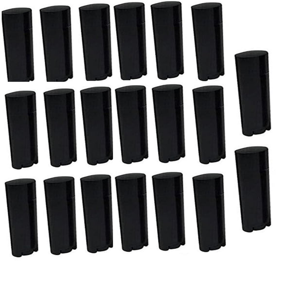 erioctry 0.15 oz 0.15 oz vacío recargable plástico DIY lápiz labial bálsamo labial tubos de brillo de labios recipientes ovalados desodorante crayón tubo tubo botella caso (50 piezas negro)